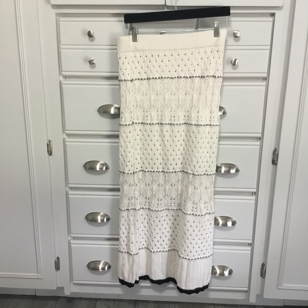 Olive+Oak Knit Crochet Maxi Skirt size L